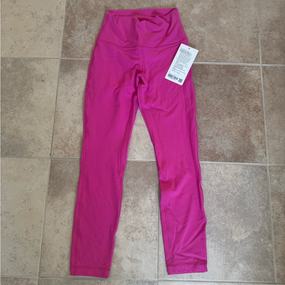 Lululemon Athletica Ribbed HR Pants in Bright Pink